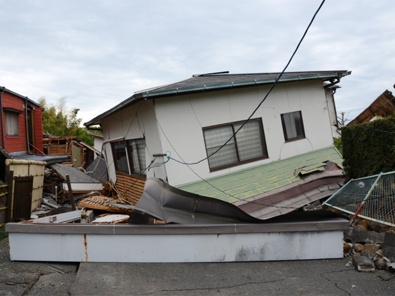 熊本地震で全壊した住宅
