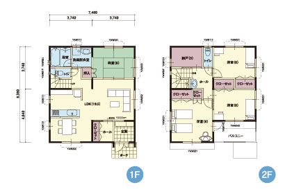 S-6｜4LDK｜各部屋にゆとりをもたせた収納充実の４LDK