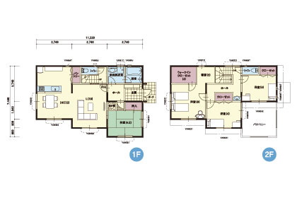 EW-6｜4LDK｜(東西玄関)22帖の広々LDKと2Fに書斎とウォークイ...