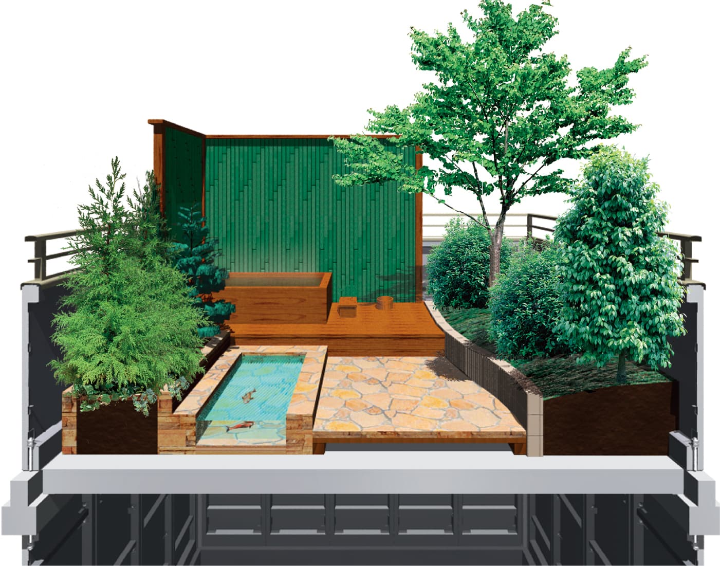 百年住宅だからできる夢の屋上庭園