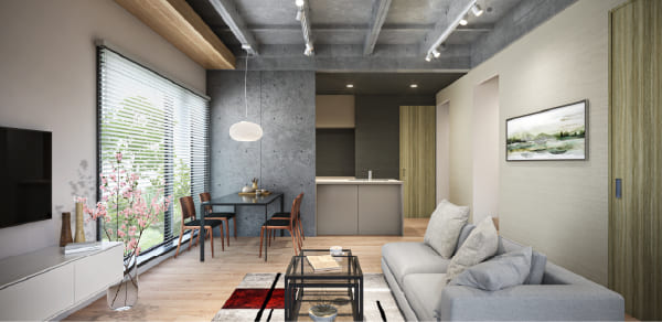 直線美を強調したモダン外観