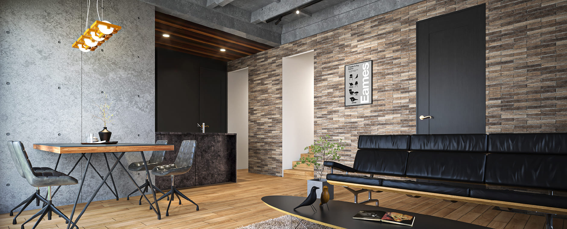 好みのテイストでコーディネートした内装