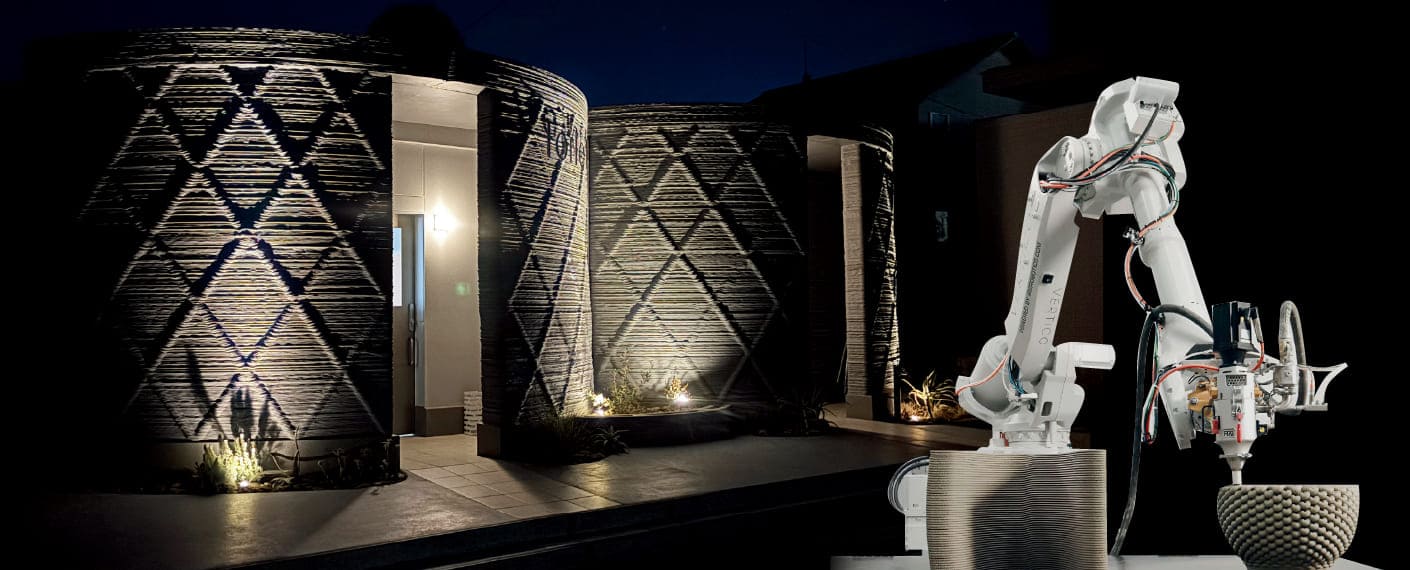 3Dプリンターで建築された住まいの外観